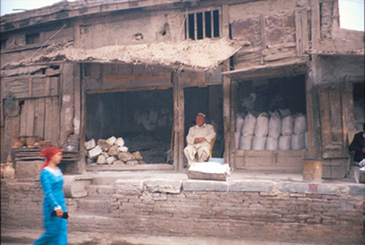Contrasting styles in Kashgar, China.