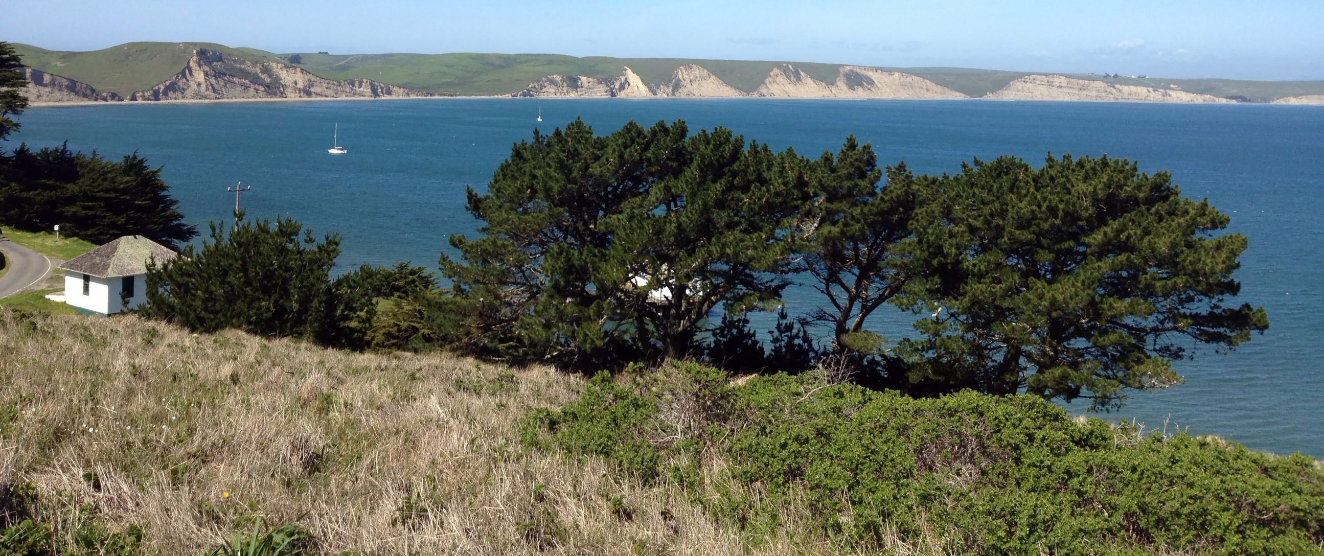 Panoramic view of Drake's Bay.
