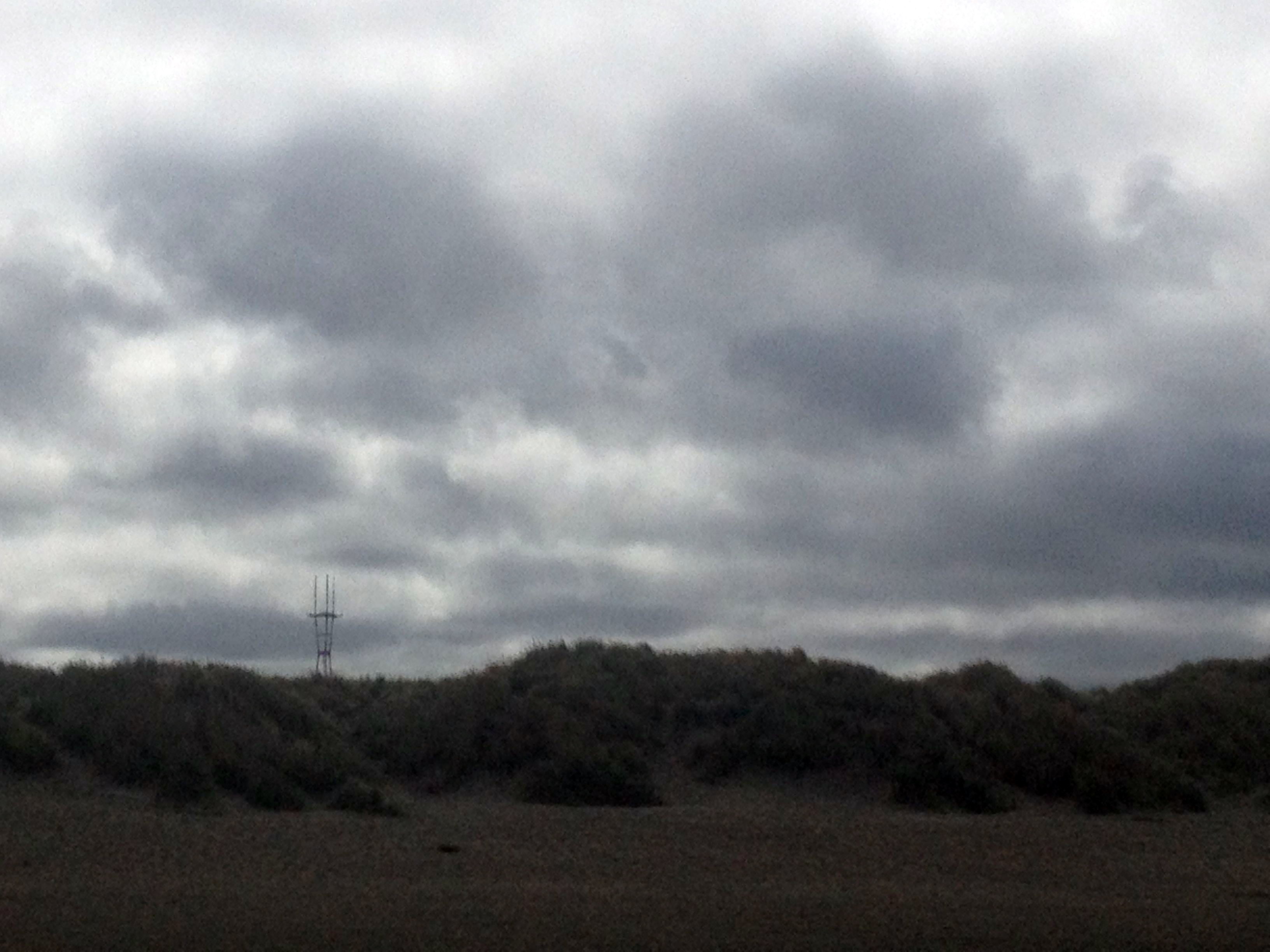 Sutro Tower with high clouds